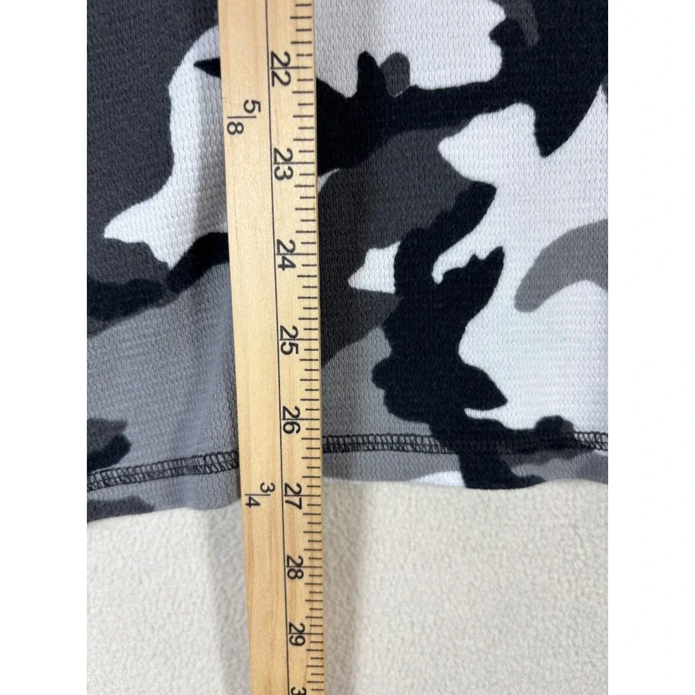 Polo Ralph Lauren Mens XL Camo Waffle Knit Thermal Sleepwear Shirt‎ Grey Black